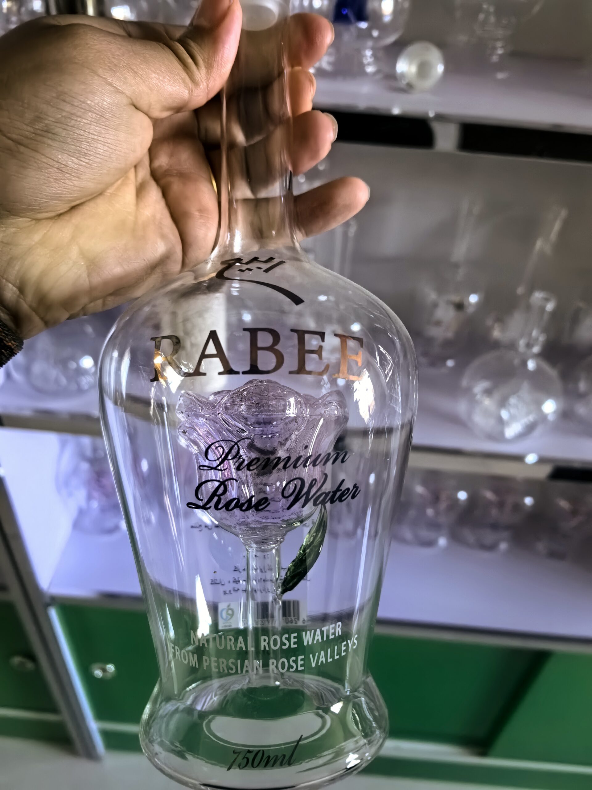 Custom Glass Bottle with Internal 3D Rose – Personalized Logo & Figurine Decanter - Image 5