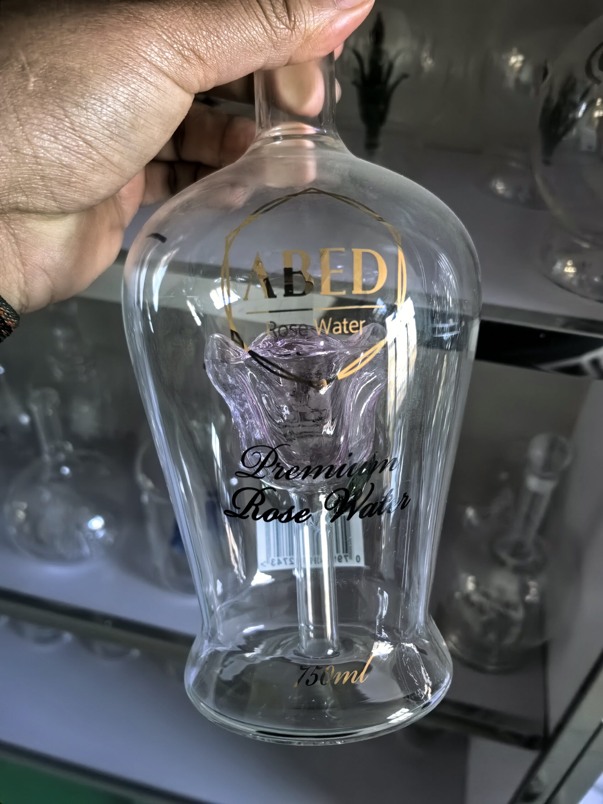 Custom Glass Bottle with Internal 3D Rose – Personalized Logo & Figurine Decanter - Image 4