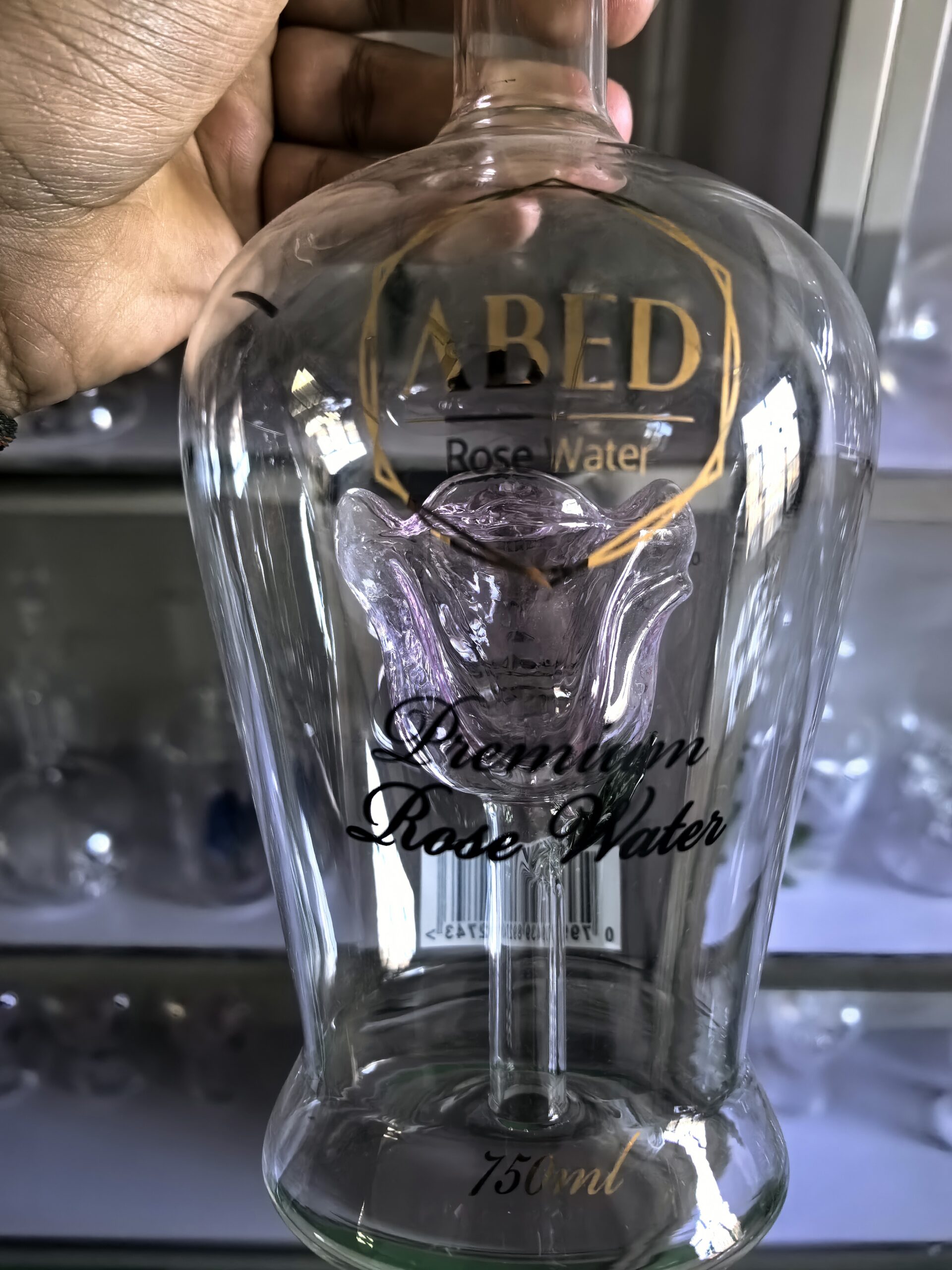 Custom Glass Bottle with Internal 3D Rose – Personalized Logo & Figurine Decanter - Image 3