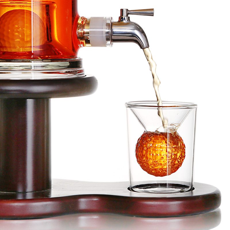 Custom Golf Ball Whiskey Dispenser Set – Golf Ball Glass Decanter with Spigot - Image 3