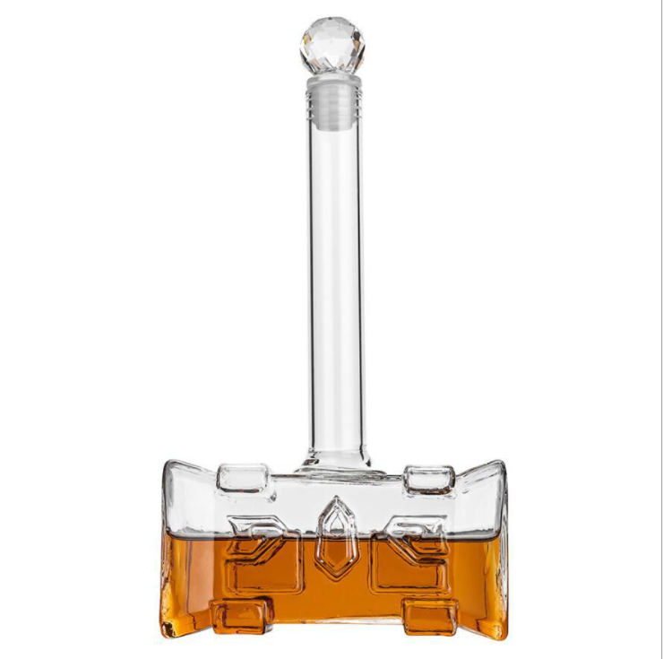 Custom Hammer-Shaped Glass Liquor Bottle Decanter - Image 6