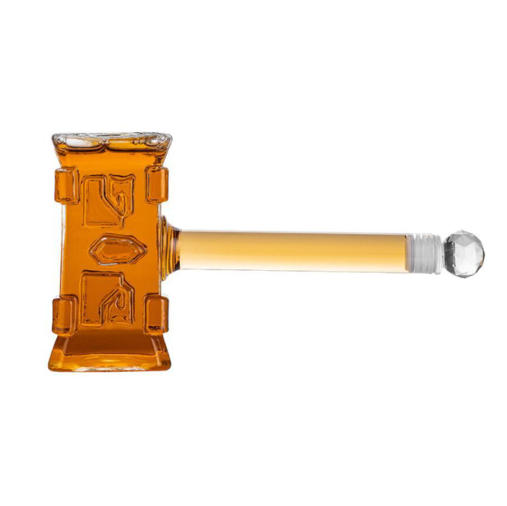 Custom Hammer-Shaped Glass Liquor Bottle Decanter - Image 5